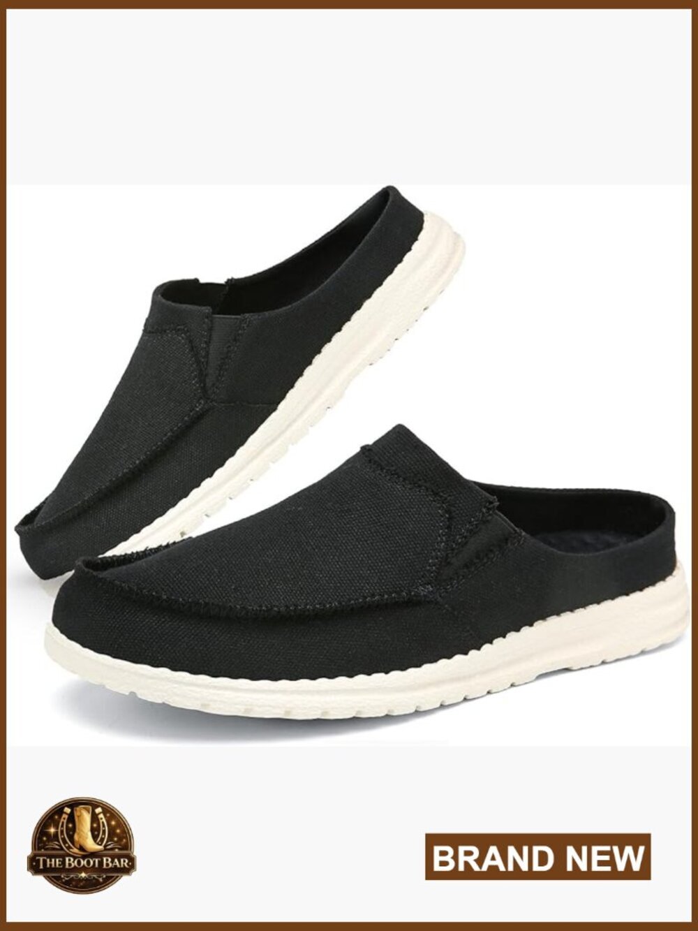 Canvas Mules Slip On Shoes Indoor Outdoor with Fleece Insoles